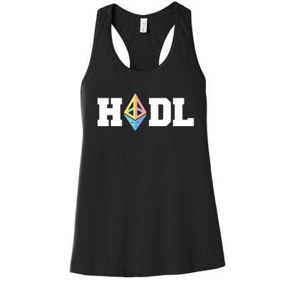 Hodl Ethereum ETH Crypto Currency To the Moon Women's Racerback Tank