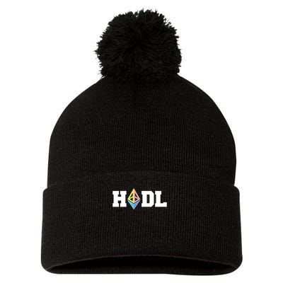 Hodl Ethereum ETH Crypto Currency To the Moon Pom Pom 12in Knit Beanie