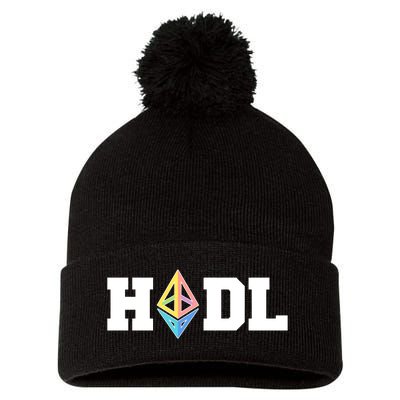 Hodl Ethereum ETH Crypto Currency To the Moon Pom Pom 12in Knit Beanie