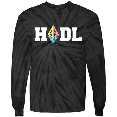 Hodl Ethereum ETH Crypto Currency To the Moon Tie-Dye Long Sleeve Shirt