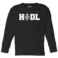 Hodl Ethereum ETH Crypto Currency To the Moon Toddler Long Sleeve Shirt