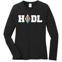 Hodl Ethereum ETH Crypto Currency To the Moon Ladies Long Sleeve Shirt