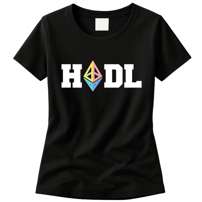 Hodl Ethereum ETH Crypto Currency To the Moon Womens T-Shirt