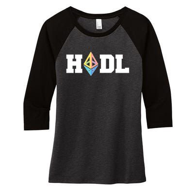 Hodl Ethereum ETH Crypto Currency To the Moon Women's Tri-Blend 3/4-Sleeve Raglan Shirt