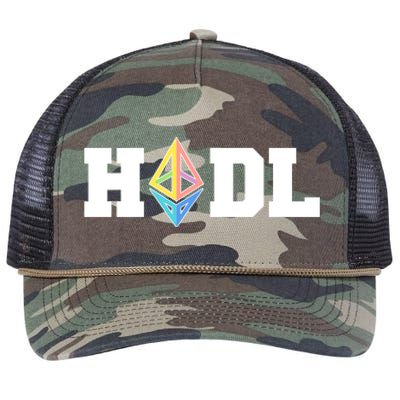 Hodl Ethereum ETH Crypto Currency To the Moon Retro Rope Trucker Hat Cap