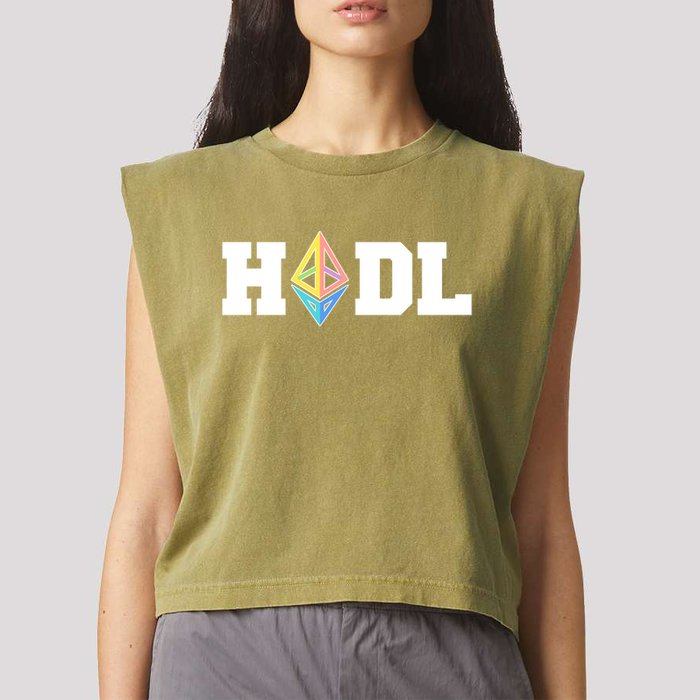 Hodl Ethereum ETH Crypto Currency To the Moon Garment-Dyed Women's Muscle Tee