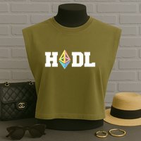 Hodl Ethereum ETH Crypto Currency To the Moon Garment-Dyed Women's Muscle Tee