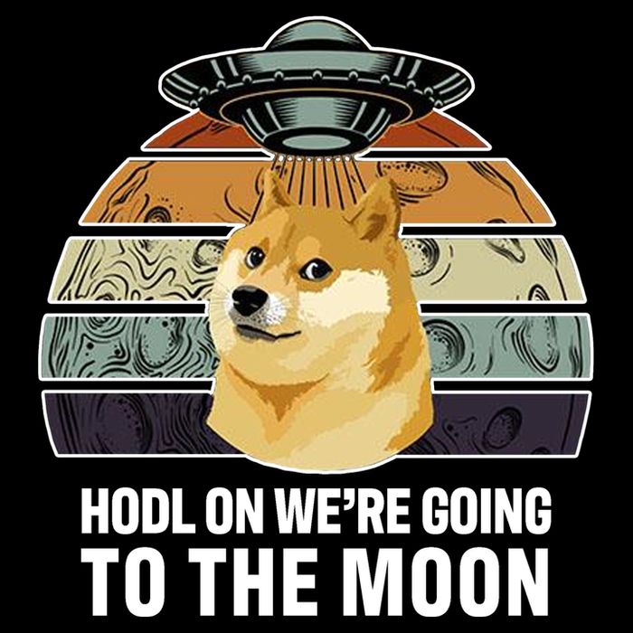 Hodl On We're Going To The Moon Retro Dogecoin Ladies PosiCharge Competitor Racerback Tank