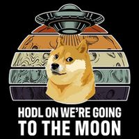 Hodl On We're Going To The Moon Retro Dogecoin Cropped Pullover Crew
