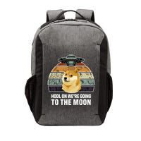 Hodl On We're Going To The Moon Retro Dogecoin Vector Backpack
