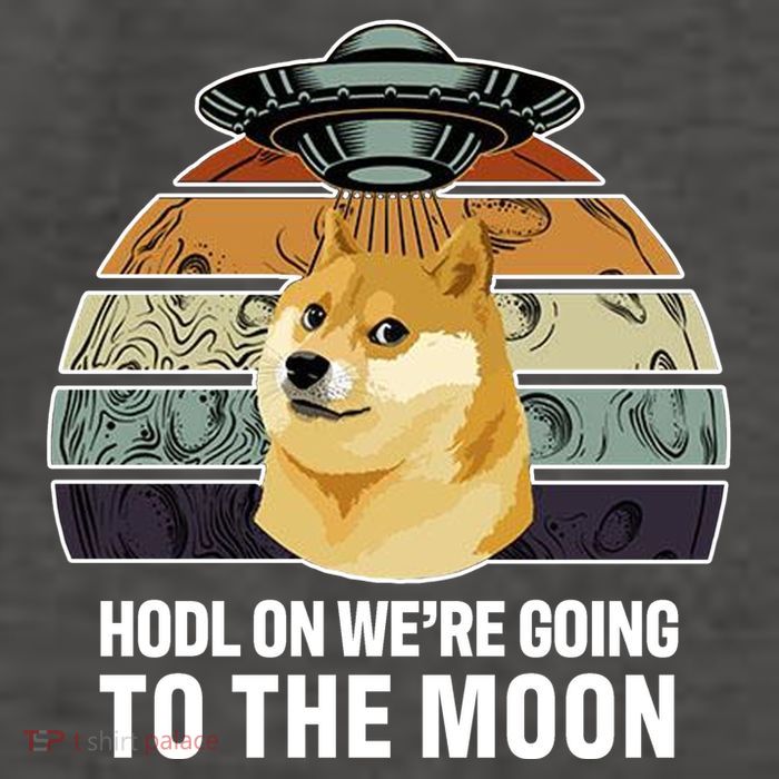 Hodl On We're Going To The Moon Retro Dogecoin Vector Backpack
