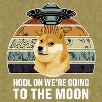 Hodl On We're Going To The Moon Retro Dogecoin Garment-Dyed Women's Muscle Tee