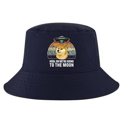 Hodl On We're Going To The Moon Retro Dogecoin Cool Comfort Performance Bucket Hat