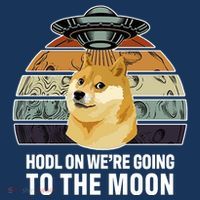 Hodl On We're Going To The Moon Retro Dogecoin Bag