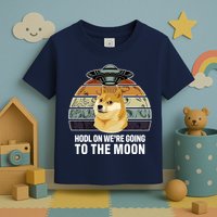 Hodl On We're Going To The Moon Retro Dogecoin Toddler T-Shirt