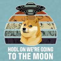 Hodl On We're Going To The Moon Retro Dogecoin Sueded Cloud Jersey T-Shirt