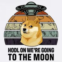 Hodl On We're Going To The Moon Retro Dogecoin Garment-Dyed Sweatshirt