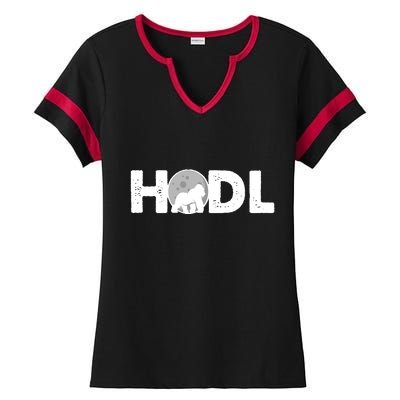 Hodl Stonk to the Moon Ape Crypto Currency Ladies Halftime Notch Neck Tee