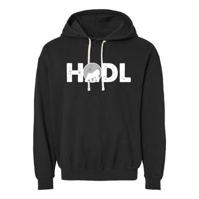Hodl Stonk to the Moon Ape Crypto Currency Garment-Dyed Fleece Hoodie