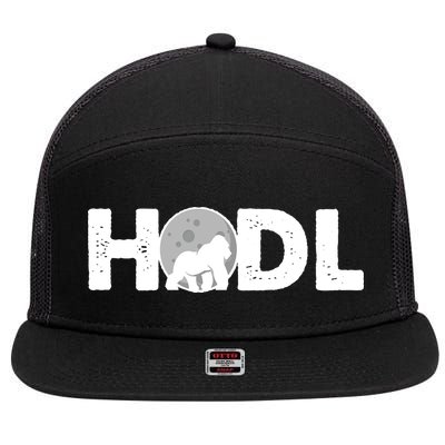 Hodl Stonk to the Moon Ape Crypto Currency 7 Panel Mesh Trucker Snapback Hat