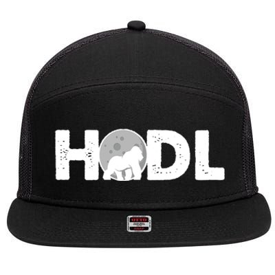 Hodl Stonk to the Moon Ape Crypto Currency 7 Panel Mesh Trucker Snapback Hat