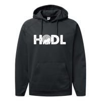 Hodl Stonk to the Moon Ape Crypto Currency Performance Fleece Hoodie