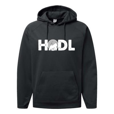 Hodl Stonk to the Moon Ape Crypto Currency Performance Fleece Hoodie