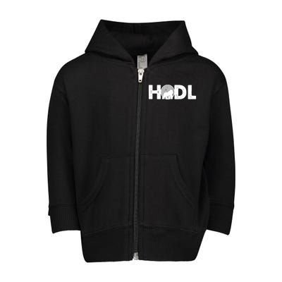 Hodl Stonk to the Moon Ape Crypto Currency Toddler Zip Fleece Hoodie