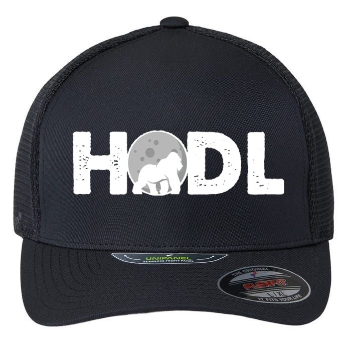 Hodl Stonk to the Moon Ape Crypto Currency Flexfit Unipanel Trucker Cap