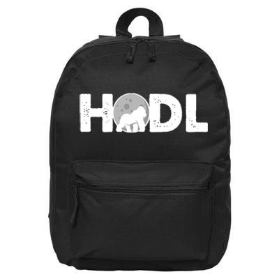 Hodl Stonk to the Moon Ape Crypto Currency 16 in Basic Backpack