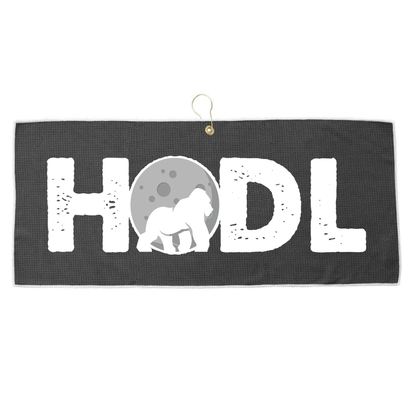 Hodl Stonk to the Moon Ape Crypto Currency Large Microfiber Waffle Golf Towel