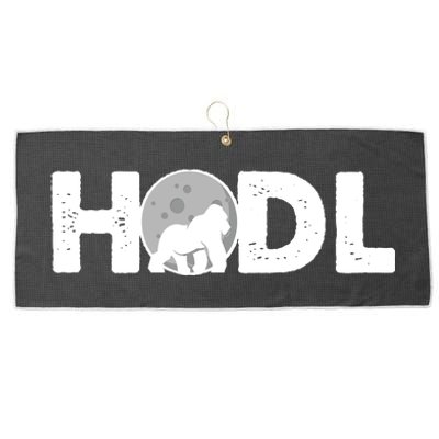 Hodl Stonk to the Moon Ape Crypto Currency Large Microfiber Waffle Golf Towel