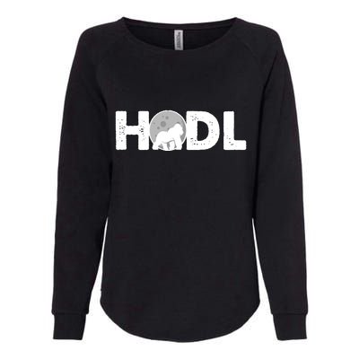 Hodl Stonk to the Moon Ape Crypto Currency Womens California Wash Sweatshirt