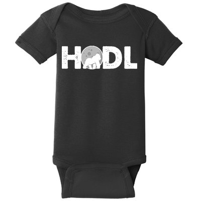 Hodl Stonk to the Moon Ape Crypto Currency Baby Bodysuit