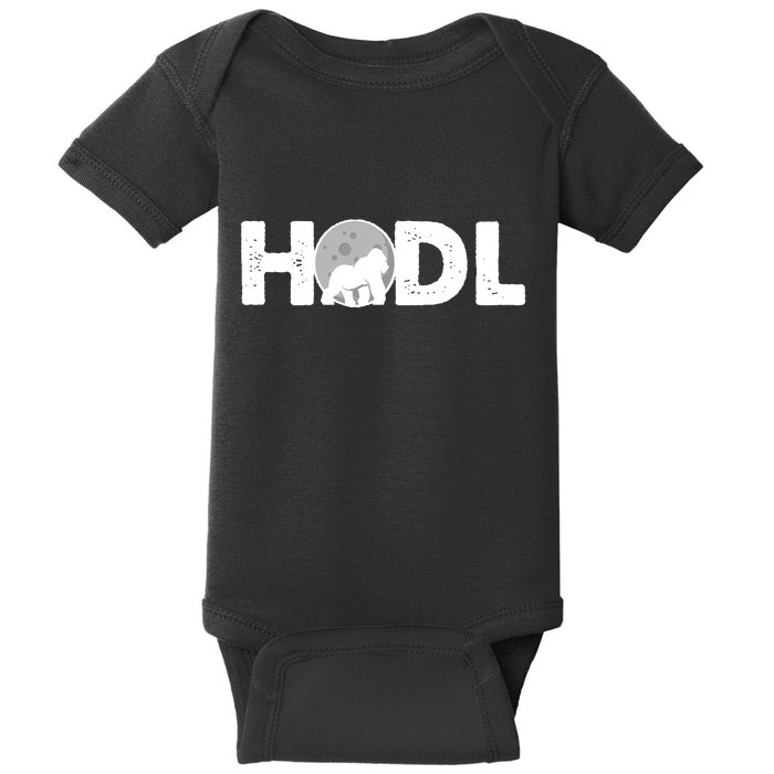 Hodl Stonk to the Moon Ape Crypto Currency Baby Bodysuit