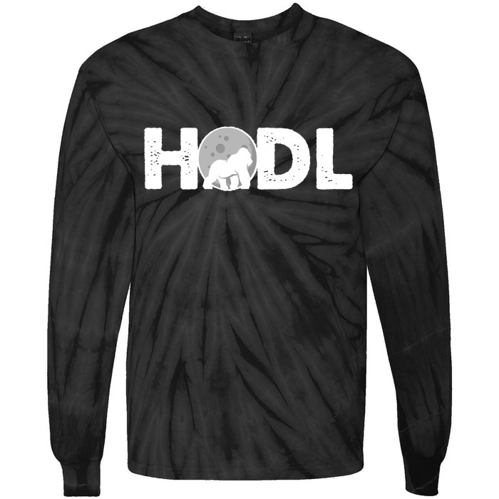 Hodl Stonk to the Moon Ape Crypto Currency Tie-Dye Long Sleeve Shirt