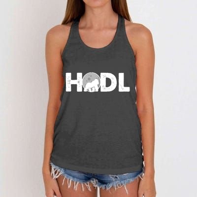 Hodl Stonk to the Moon Ape Crypto Currency Women's Knotted Racerback Tank