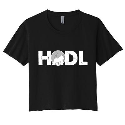 Hodl Stonk to the Moon Ape Crypto Currency Women's Crop Top Tee