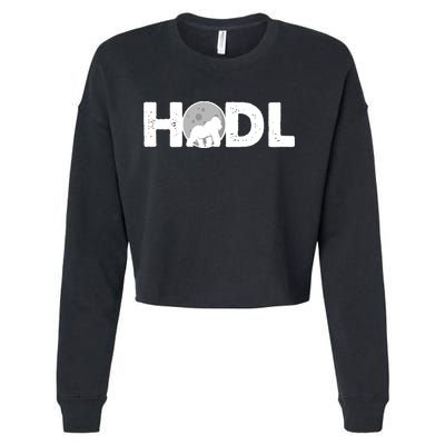 Hodl Stonk to the Moon Ape Crypto Currency Cropped Pullover Crew