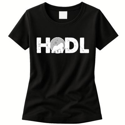 Hodl Stonk to the Moon Ape Crypto Currency Womens T-Shirt