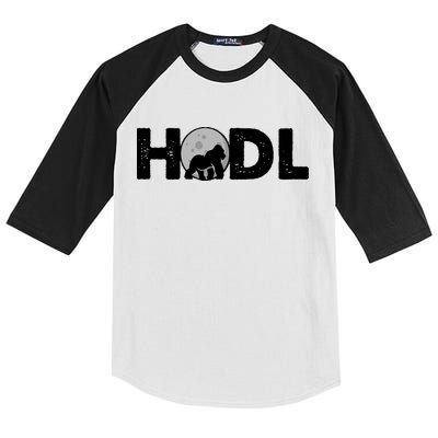 Hodl Stonk to the Moon Ape Crypto Currency Kids Colorblock Raglan Jersey