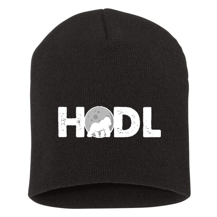 Hodl Stonk to the Moon Ape Crypto Currency Short Acrylic Beanie