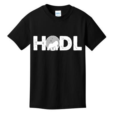 Hodl Stonk to the Moon Ape Crypto Currency Kids T-Shirt