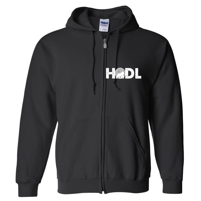 Hodl Stonk to the Moon Ape Crypto Currency Full Zip Hoodie