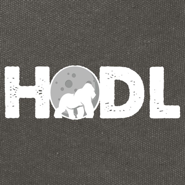 Hodl Stonk to the Moon Ape Crypto Currency Cotton Canvas Backpack