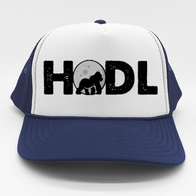 Hodl Stonk to the Moon Ape Crypto Currency Trucker Hat