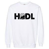Hodl Stonk to the Moon Ape Crypto Currency Garment-Dyed Sweatshirt