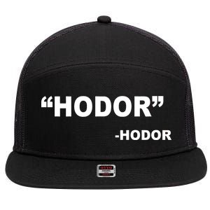 Hodor Logo 7 Panel Mesh Trucker Snapback Hat