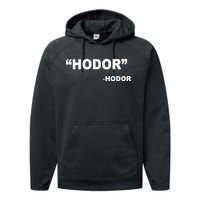 Hodor Logo Performance Fleece Hoodie