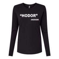 Hodor Logo Womens Cotton Relaxed Long Sleeve T-Shirt